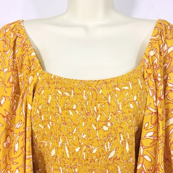 B.O.G. Collective Isabelle Crop Top Sz XL Balloon Sleeve Smocked Bodice NEW - Picture 3 of 8